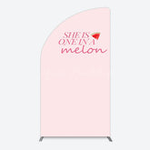 Lofaris One In Melon Sweet Pink Happy Birthday Half Moon Arch Backdrop