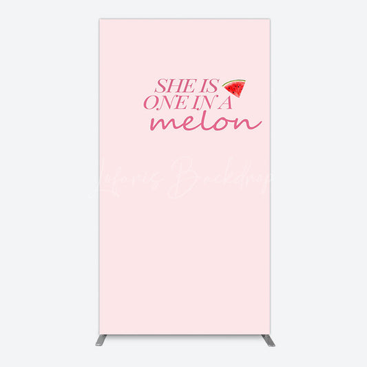 Lofaris One In Melon Sweet Pink Happy Birthday Rectangle Backdrop