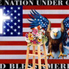 Lofaris One Nation Under God Eagle Independence Day Backdrop