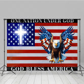 Lofaris One Nation Under God Eagle Independence Day Backdrop