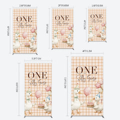 Lofaris One Silly Goose Plaid Birthday Rectangle Backdrop