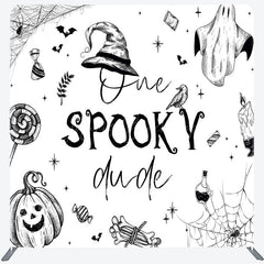 Lofaris One Spooky Dude Halloween Square Tension Backdrop