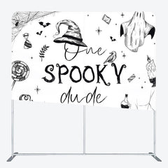 Lofaris One Spooky Dude Halloween Square Tension Backdrop