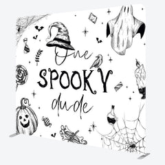 Lofaris One Spooky Dude Halloween Square Tension Backdrop