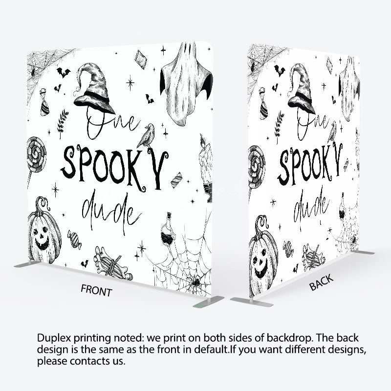 Lofaris One Spooky Dude Halloween Square Tension Backdrop