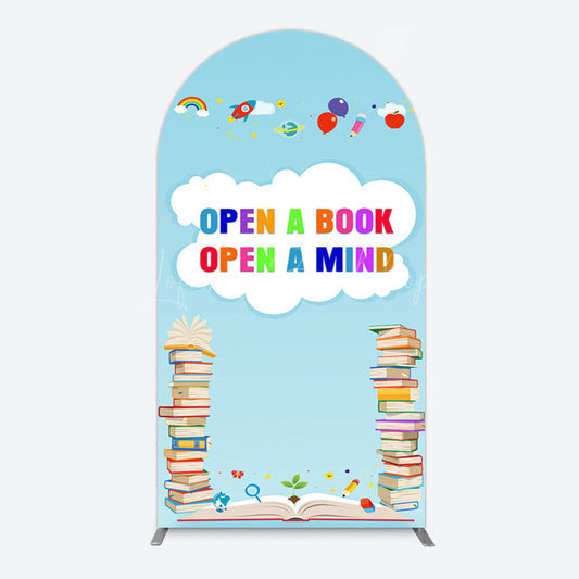 Lofaris Open A Book Mind Blue Birthday Arch Backdrop