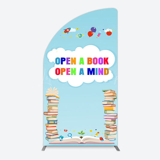 Lofaris Open A Book Mind Blue Birthday Half Moon Arch Backdrop