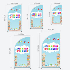 Lofaris Open A Book Mind Blue Birthday Half Moon Arch Backdrop