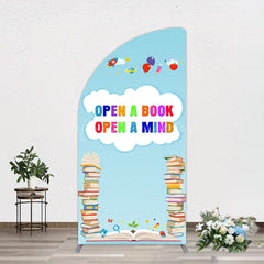 Lofaris Open A Book Mind Blue Birthday Half Moon Arch Backdrop