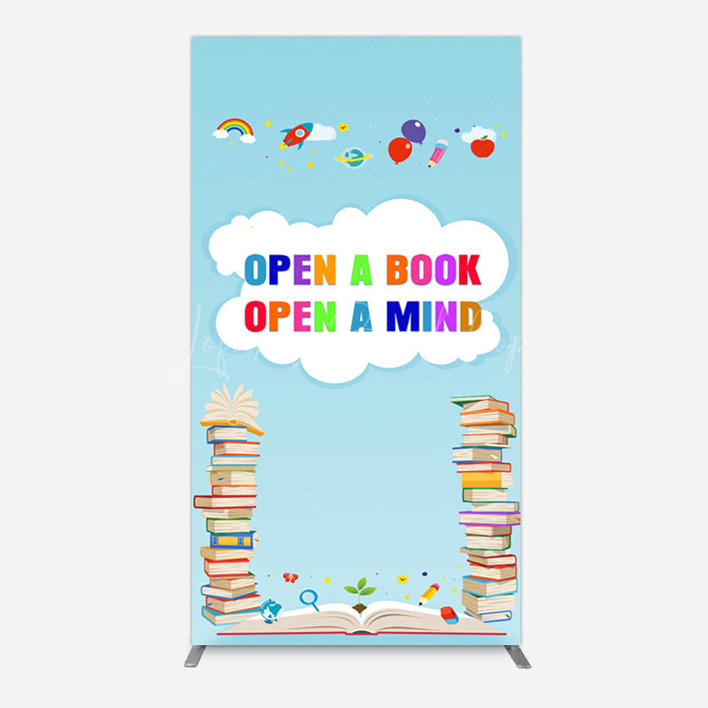 Lofaris Open A Book Mind Blue Birthday Rectangle Backdrop
