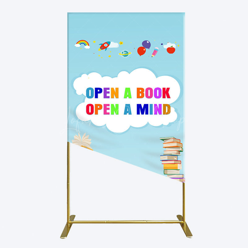 Lofaris Open A Book Mind Blue Birthday Rectangle Backdrop