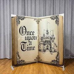 Lofaris Open Book-Shaped Frame Fairytale Story Book Stand Metal for Birthday Baby Shower Wedding Decor