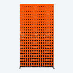 Lofaris Orange and Black Diamond Gradient Rectangle Backdrop Modern Geometric Pattern Party Cover
