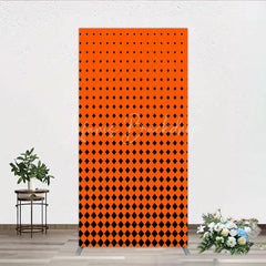 Lofaris Orange and Black Diamond Gradient Rectangle Backdrop Modern Geometric Pattern Party Cover