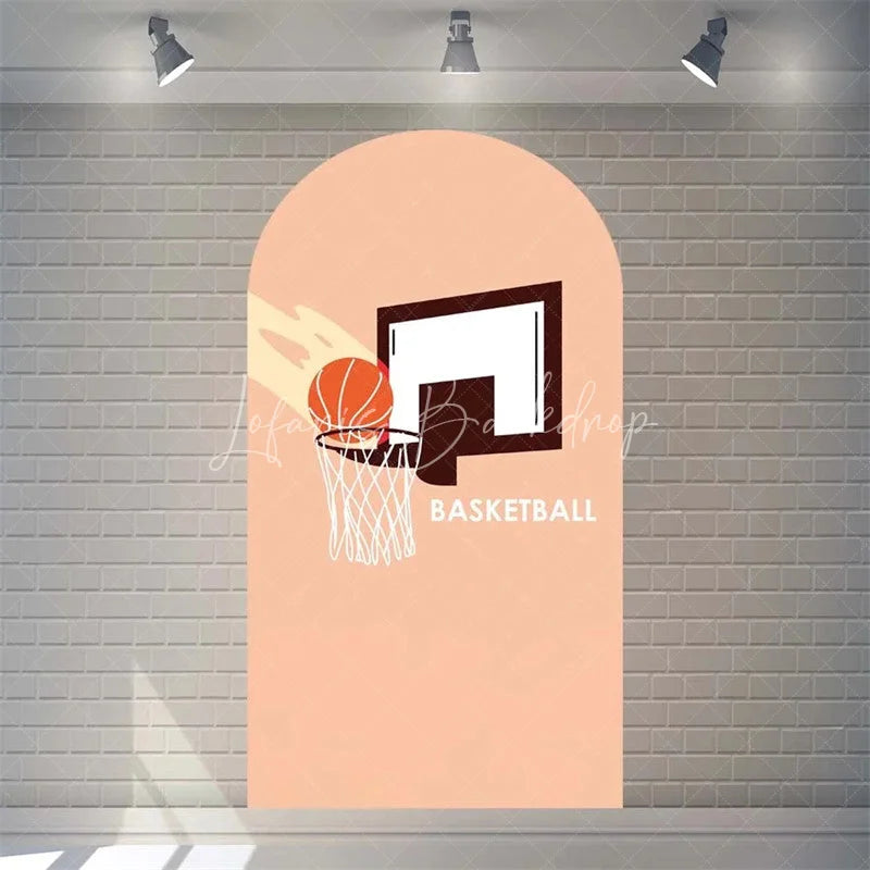 Lofaris Orange Basketball Party Arch Sport Theme Backdrop Cover for Boys Birthday Baby Shower Dunk Decor and Photo Booth