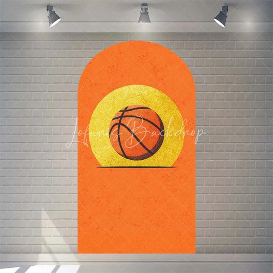 Lofaris Orange Basketball Party Arch Sport Theme Backdrop Cover for Boys Birthday Baby Shower Dunk Decor and Photo Booth