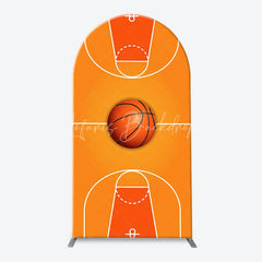 Lofaris Orange Black White Basketball Court Hoop Player Arch Backdrop Kit Sports Theme Birthday Party Decor