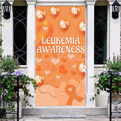 Lofaris Orange Hearts Leukemia Awareness Propaganda Door Cover