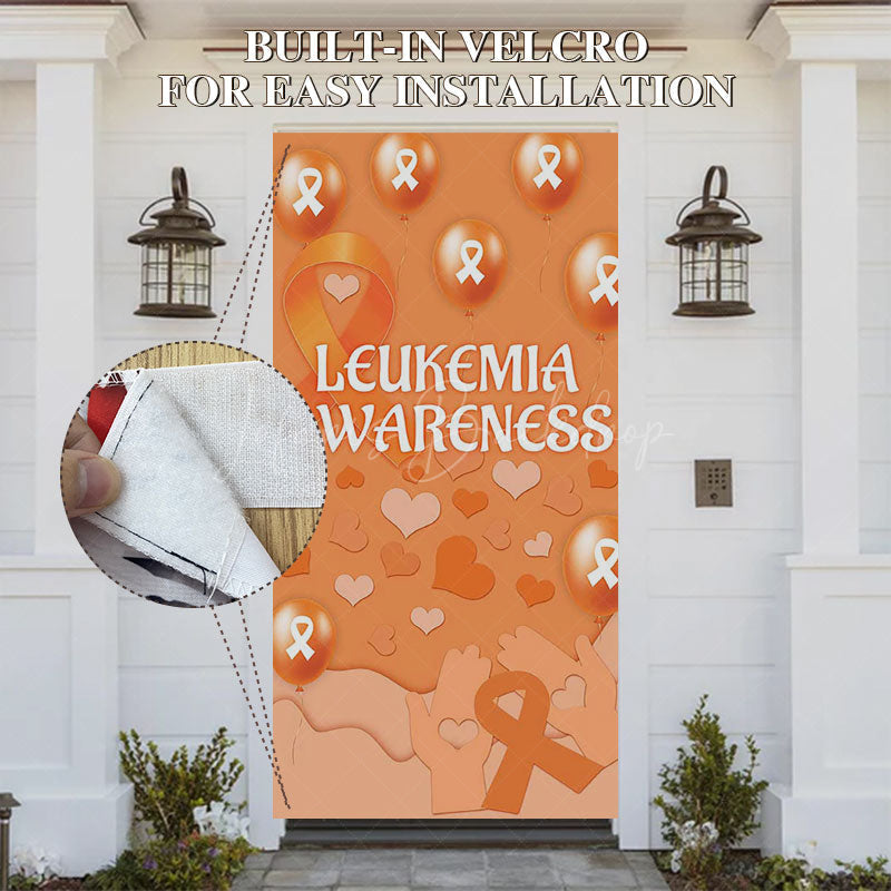 Lofaris Orange Hearts Leukemia Awareness Propaganda Door Cover