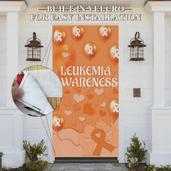 Lofaris Orange Hearts Leukemia Awareness Propaganda Door Cover