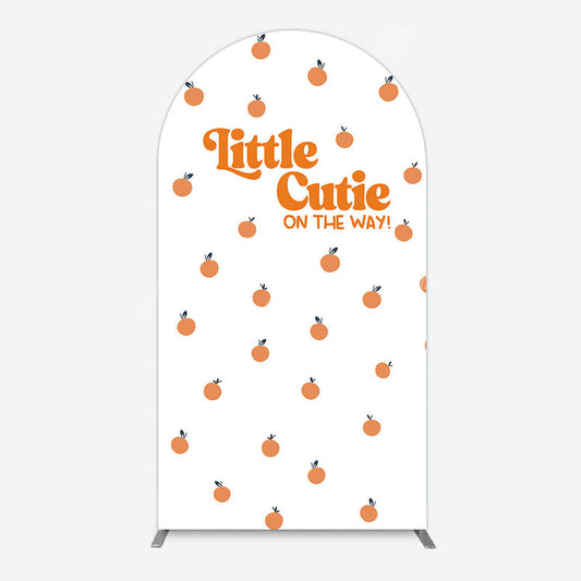Lofaris Orange Little Cutie Baby Shower Arch Backdrop