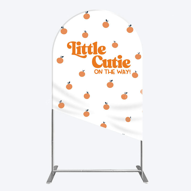 Lofaris Orange Little Cutie Baby Shower Arch Backdrop