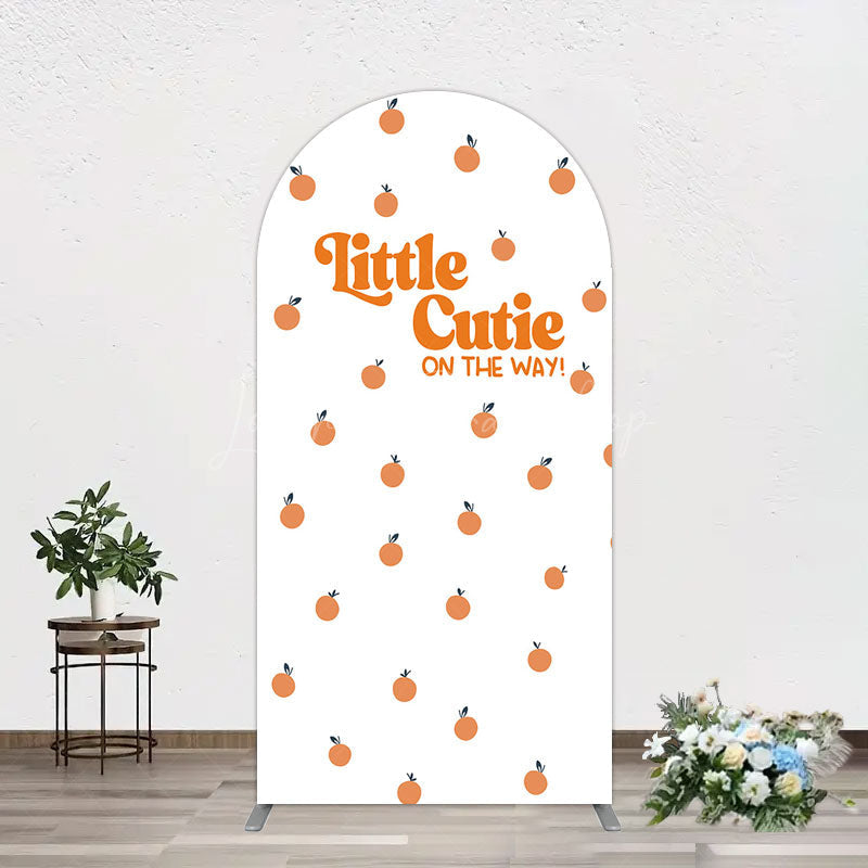 Lofaris Orange Little Cutie Baby Shower Arch Backdrop