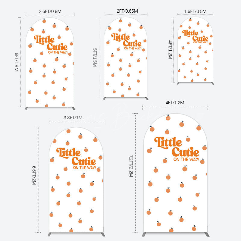 Lofaris Orange Little Cutie Baby Shower Arch Backdrop
