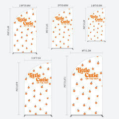 Lofaris Orange Little Cutie Baby Shower Half Moon Arch Backdrop