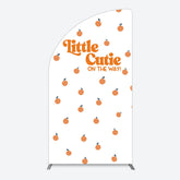 Lofaris Orange Little Cutie Baby Shower Half Moon Arch Backdrop