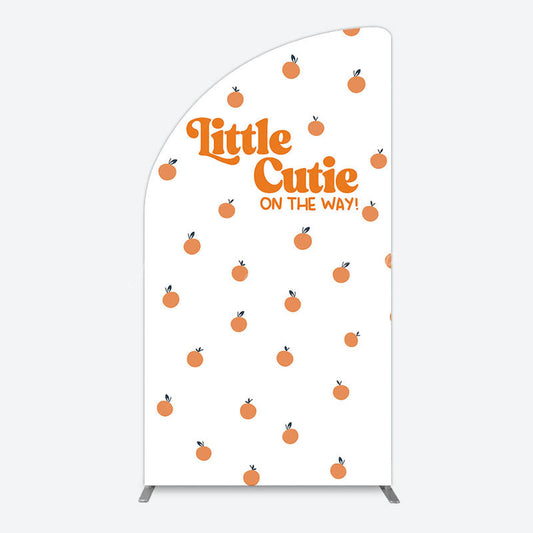 Lofaris Orange Little Cutie Baby Shower Half Moon Arch Backdrop