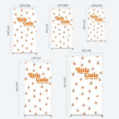Lofaris Orange Little Cutie Baby Shower Rectangle Backdrop