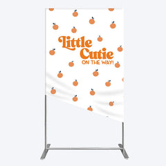 Lofaris Orange Little Cutie Baby Shower Rectangle Backdrop