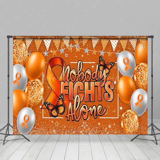 Lofaris Orange Nobody Fights Alone Leukemia Awareness Backdrop