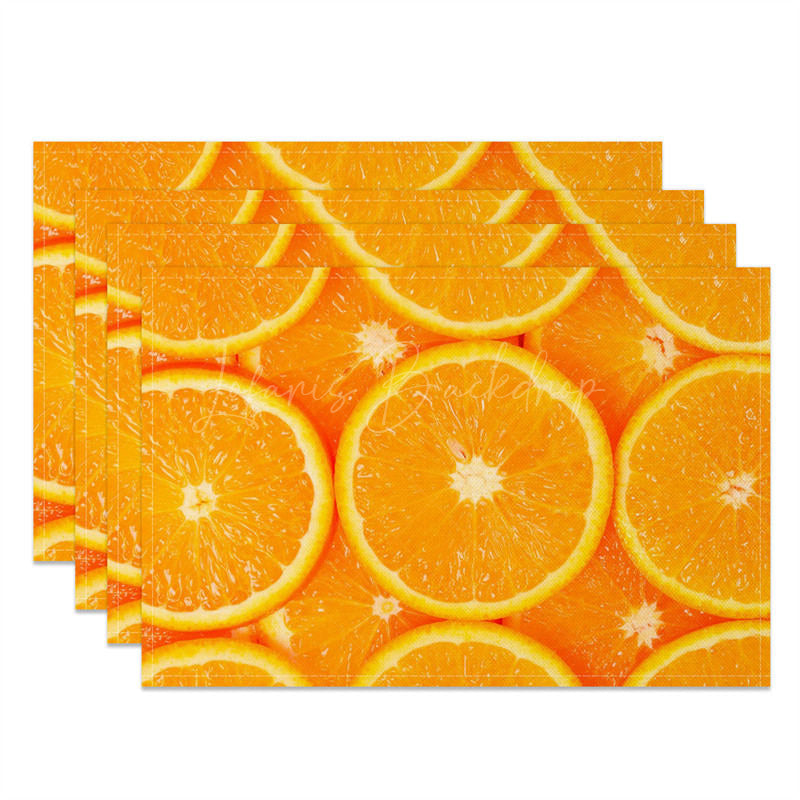 Lofaris Orange Slices Fruit Set of 4 Placemats For Dining