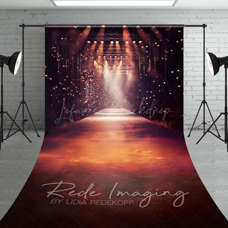 Lofaris Orange Spotlight Model Runway Stage Sweep Backdrop
