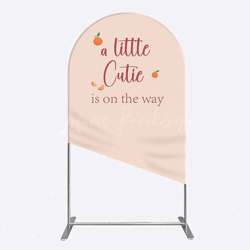 Lofaris Orange Sweet Cutie Baby Shower Arch Backdrop