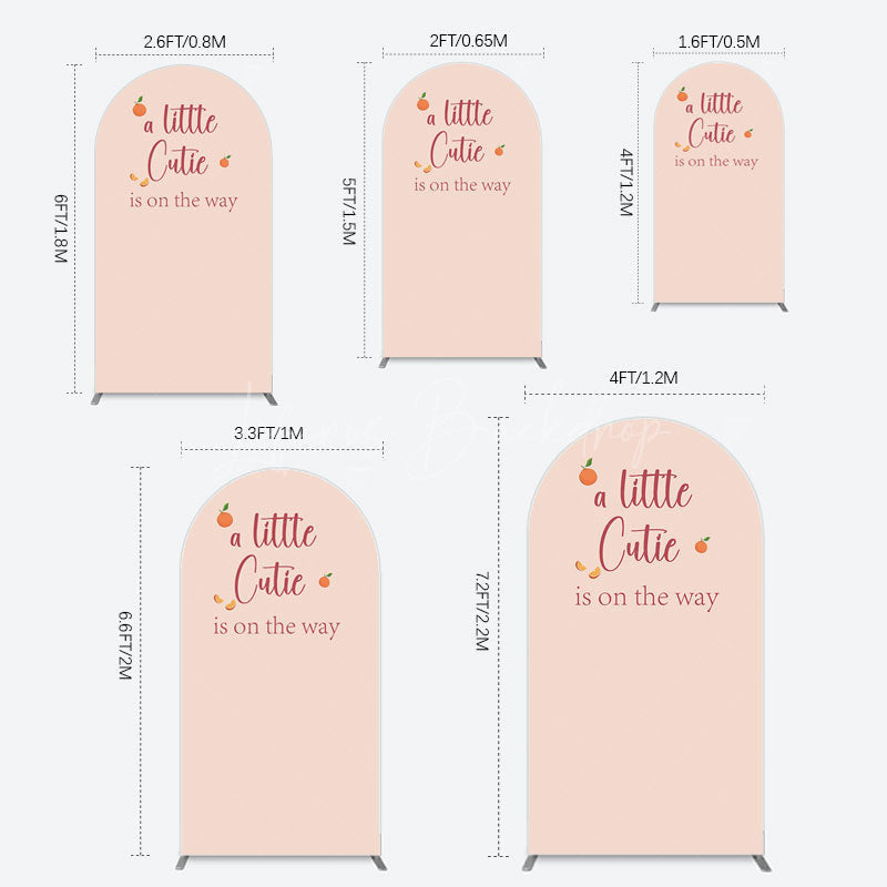 Lofaris Orange Sweet Cutie Baby Shower Arch Backdrop