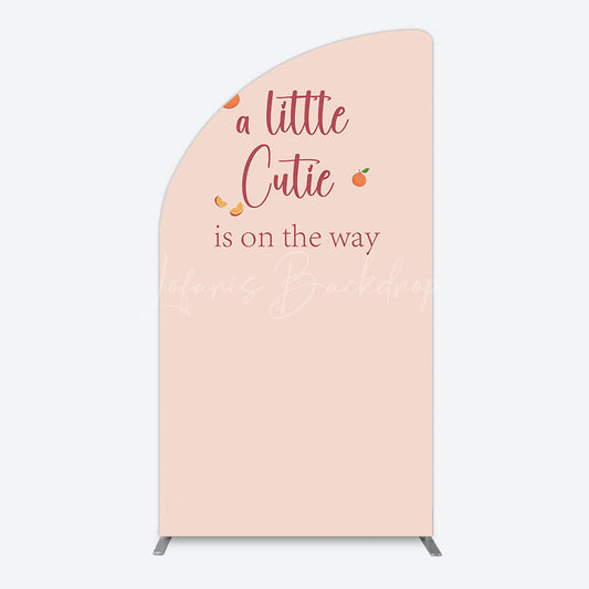 Lofaris Orange Sweet Cutie Baby Shower Half Moon Arch Backdrop