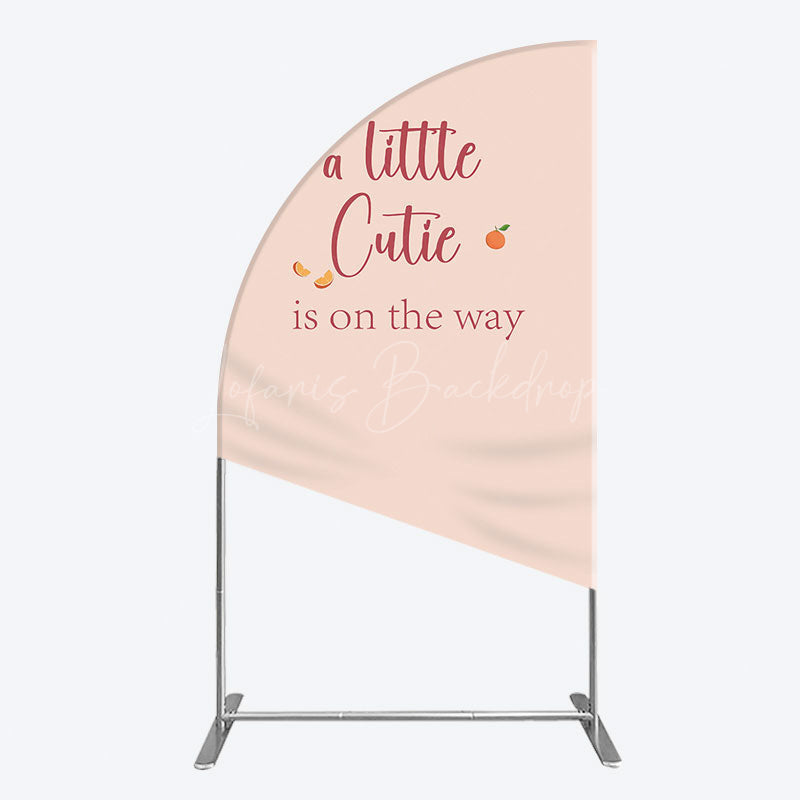 Lofaris Orange Sweet Cutie Baby Shower Half Moon Arch Backdrop