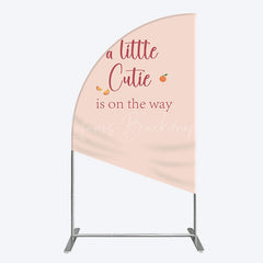 Lofaris Orange Sweet Cutie Baby Shower Half Moon Arch Backdrop