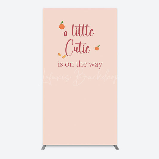 Lofaris Orange Sweet Cutie Baby Shower Rectangle Backdrop