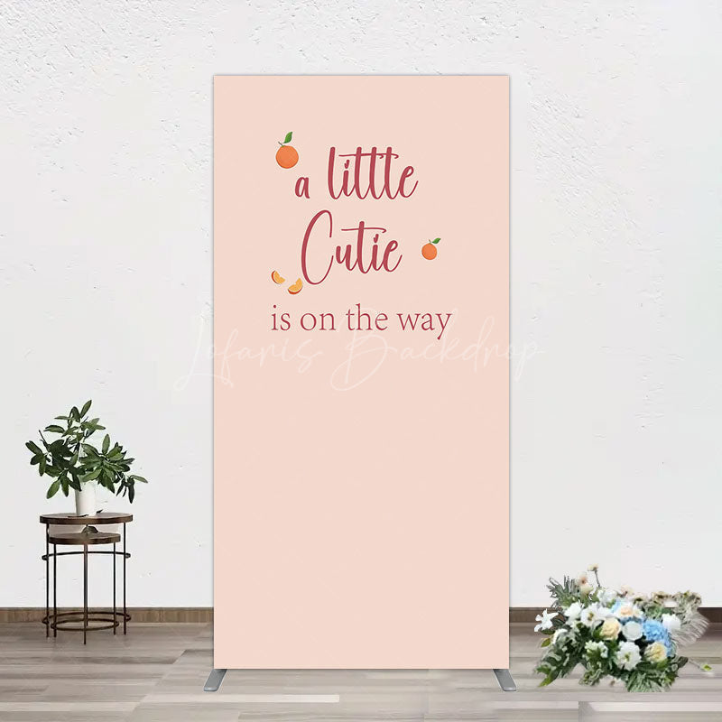 Lofaris Orange Sweet Cutie Baby Shower Rectangle Backdrop