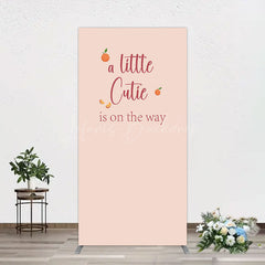 Lofaris Orange Sweet Cutie Baby Shower Rectangle Backdrop