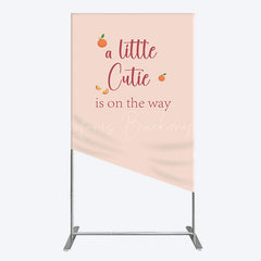 Lofaris Orange Sweet Cutie Baby Shower Rectangle Backdrop