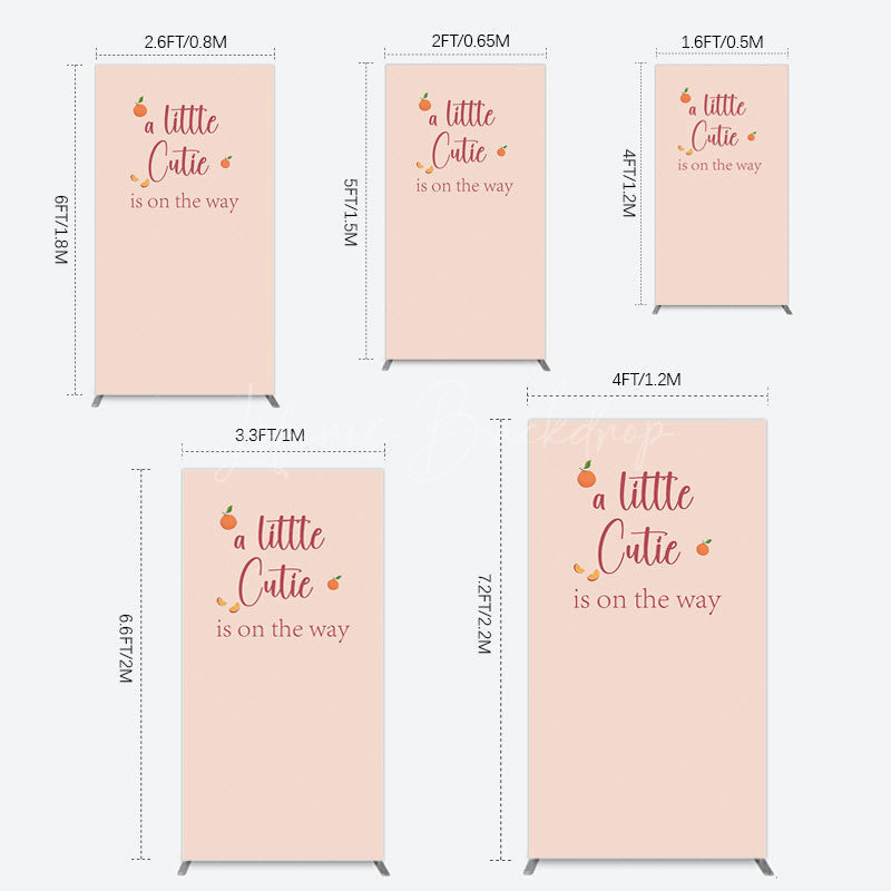 Lofaris Orange Sweet Cutie Baby Shower Rectangle Backdrop