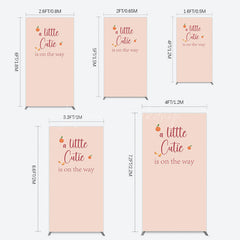 Lofaris Orange Sweet Cutie Baby Shower Rectangle Backdrop