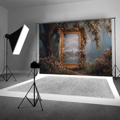 Lofaris Ornate Gold Frame in Enchanted Forest Photography Backdrop Misty Magical Woods Fairytale Wedding Background