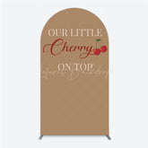 Lofaris Our Little Cherry On Top Arch Backdrop Minimalist Retro Themed Baby Shower Vintage Fruit Welcome Sign Decor