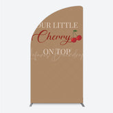 Lofaris Our Little Cherry On Top Half Moon Arch Backdrop Minimalist Retro Themed Baby Shower Vintage Fruit Welcome Sign Decor
